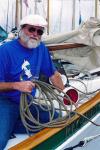 Skipper Ed Witt on Regulus, 38' Crocker gaff schooner.  Leoflex-X and LeTonkinois.
